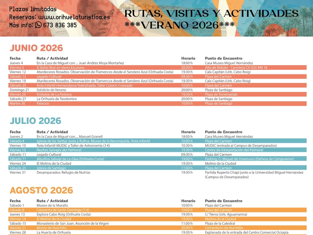 Rutas de verano 2026